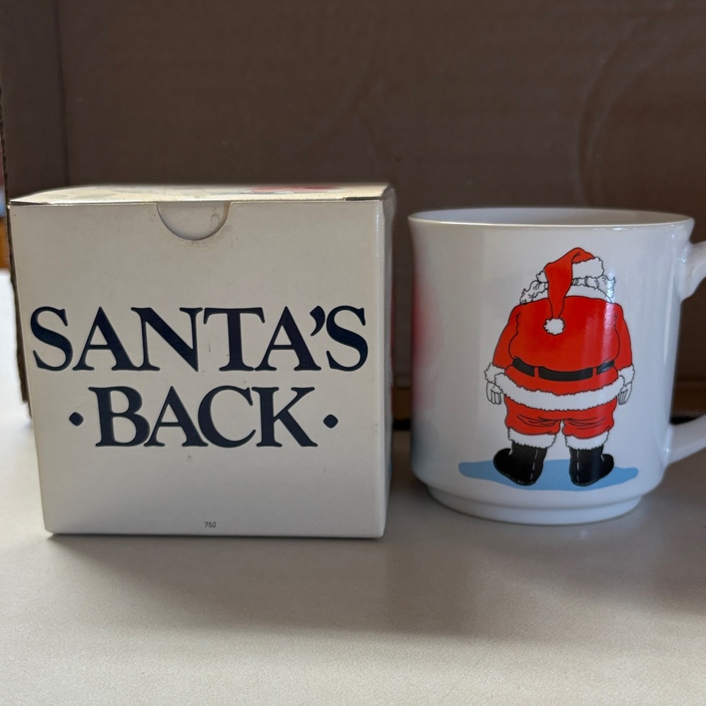 Santa’s Back Mug - Red & White Holiday Coffee Cup